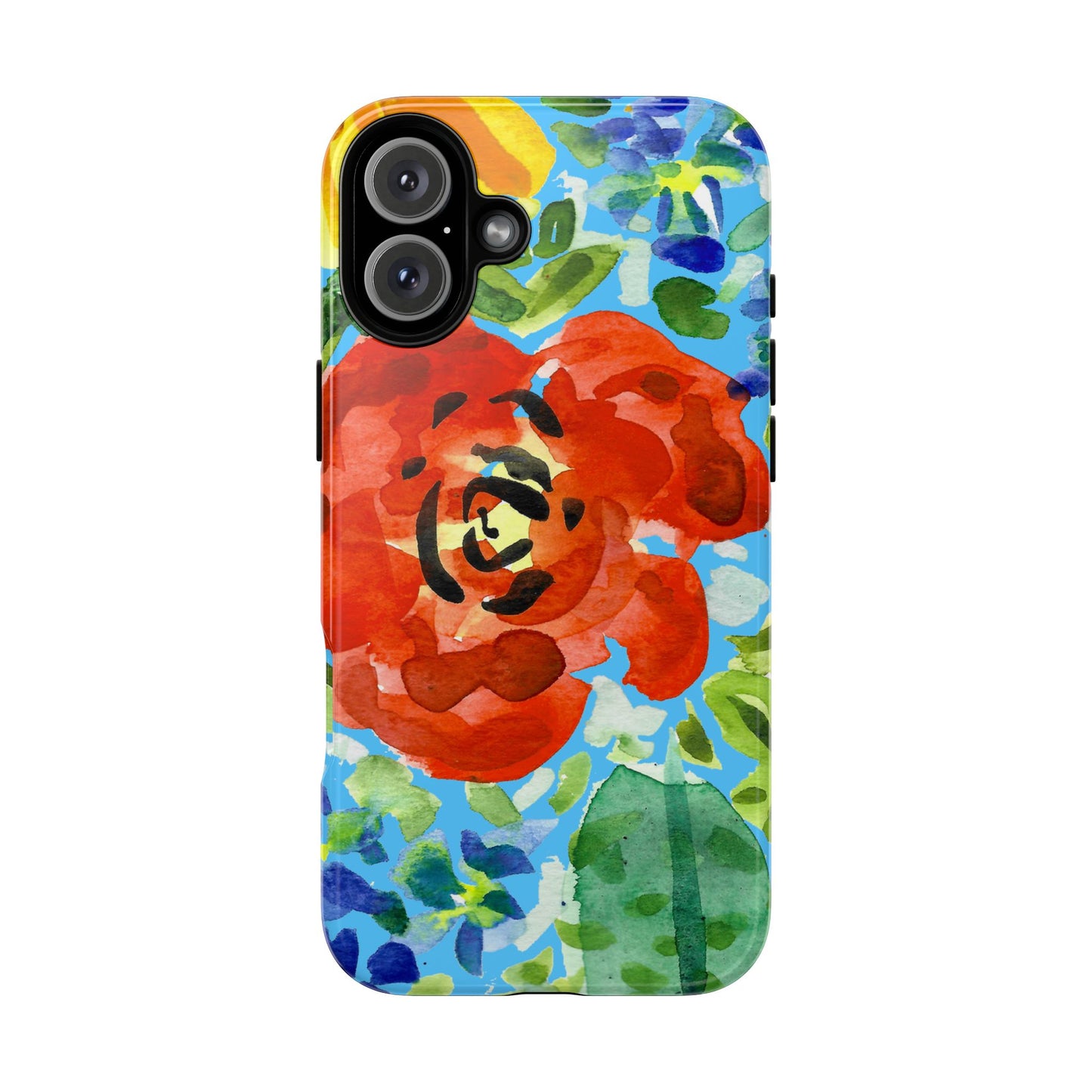 Vibrant Floral Phone Case - Tough Cases with Colorful Rose Design