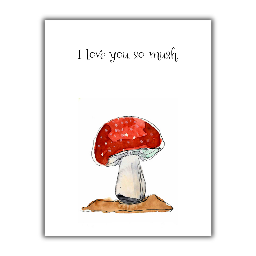 I Love You Card with Mushroom
