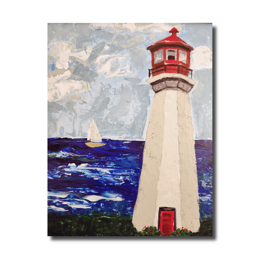 Red Lighthouse Note Card