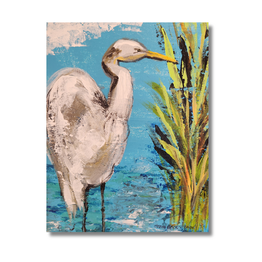 Snowy Egret Wading Note Card