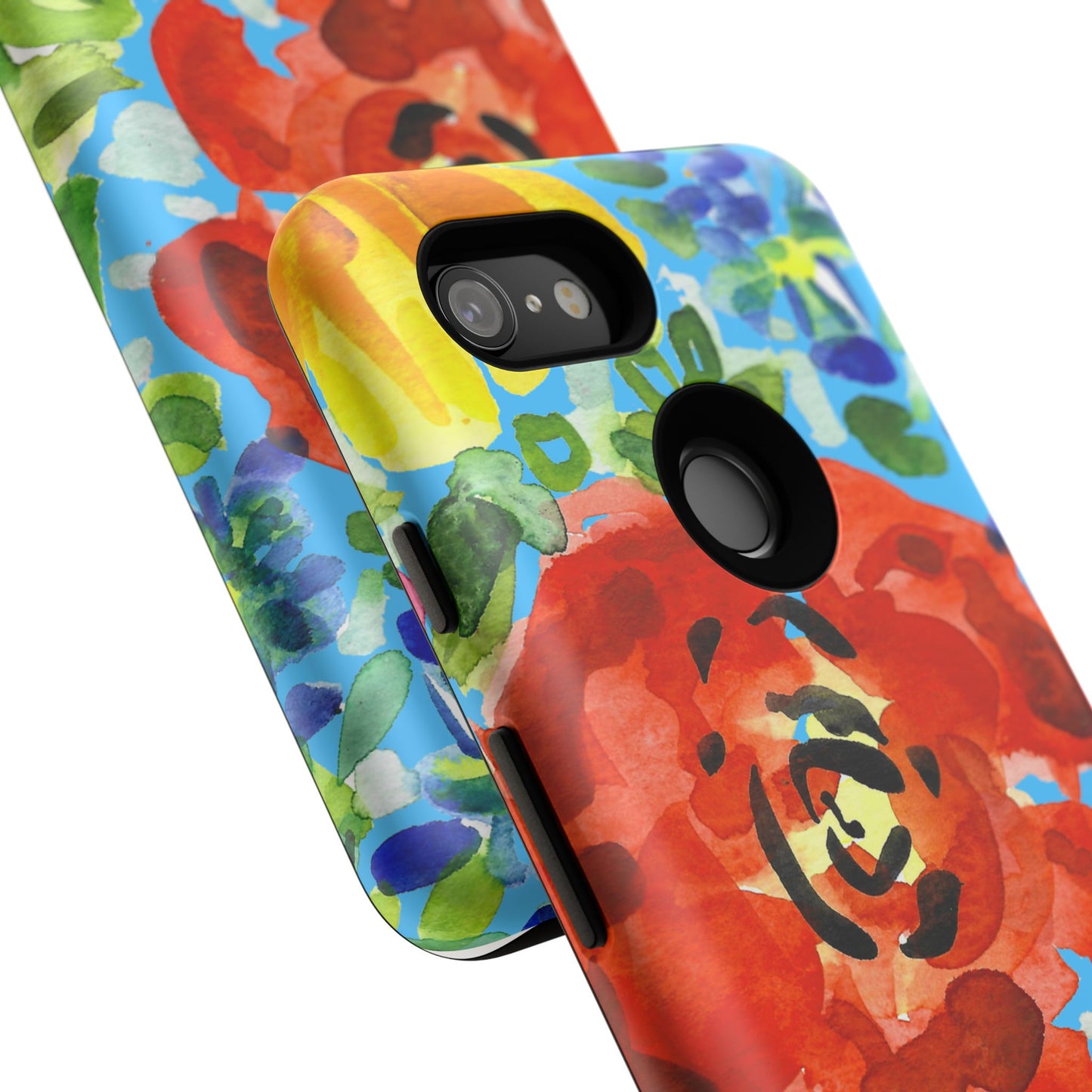 Vibrant Floral Phone Case - Tough Cases with Colorful Rose Design