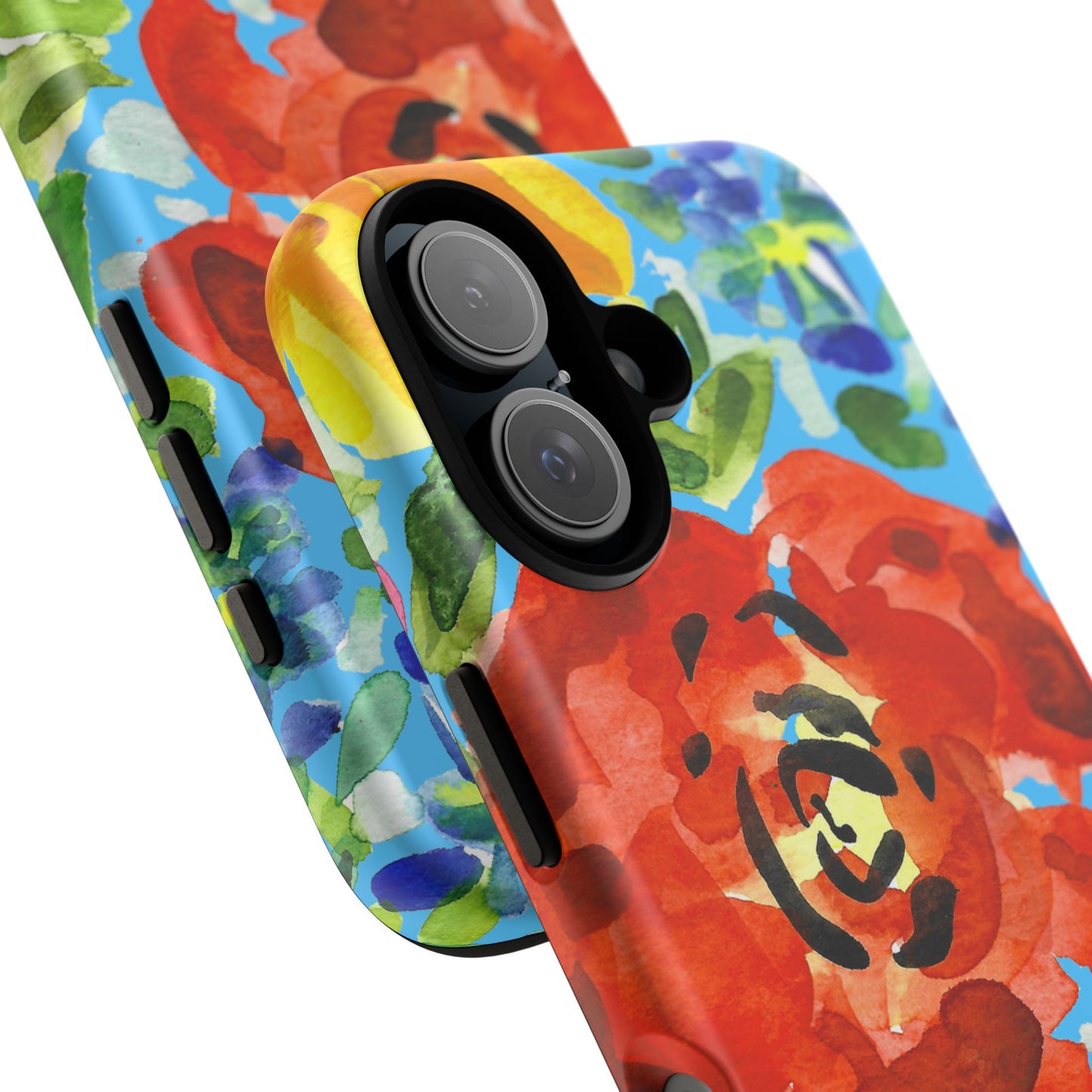 Vibrant Floral Phone Case - Tough Cases with Colorful Rose Design