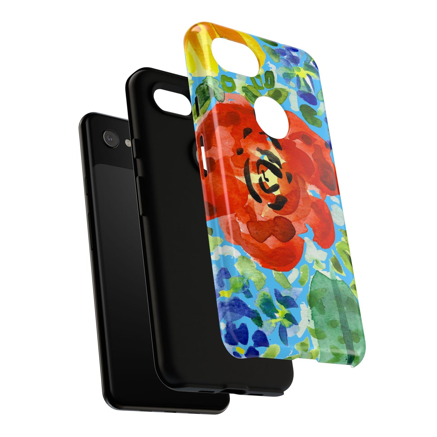 Vibrant Floral Phone Case - Tough Cases with Colorful Rose Design