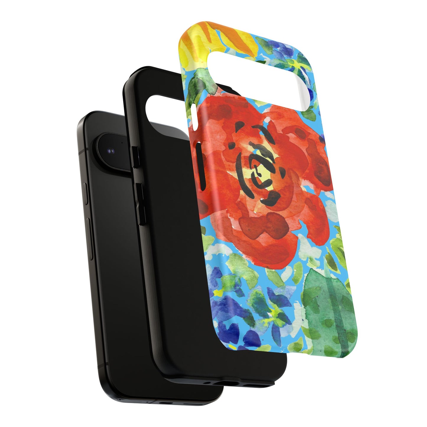 Vibrant Floral Phone Case - Tough Cases with Colorful Rose Design