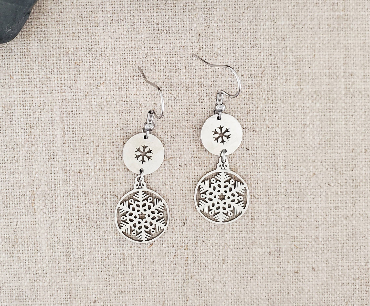 Christmas Stainless Steel Snowflake Earrings