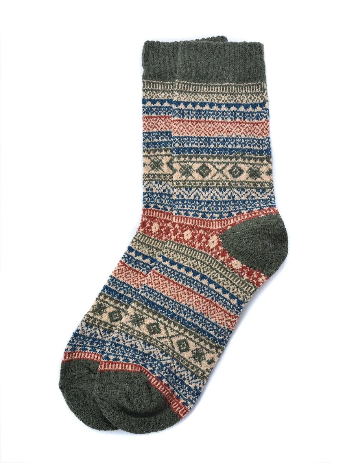 Rufia - 5 Pairs Unisex Bohemian Wool Blend Socks