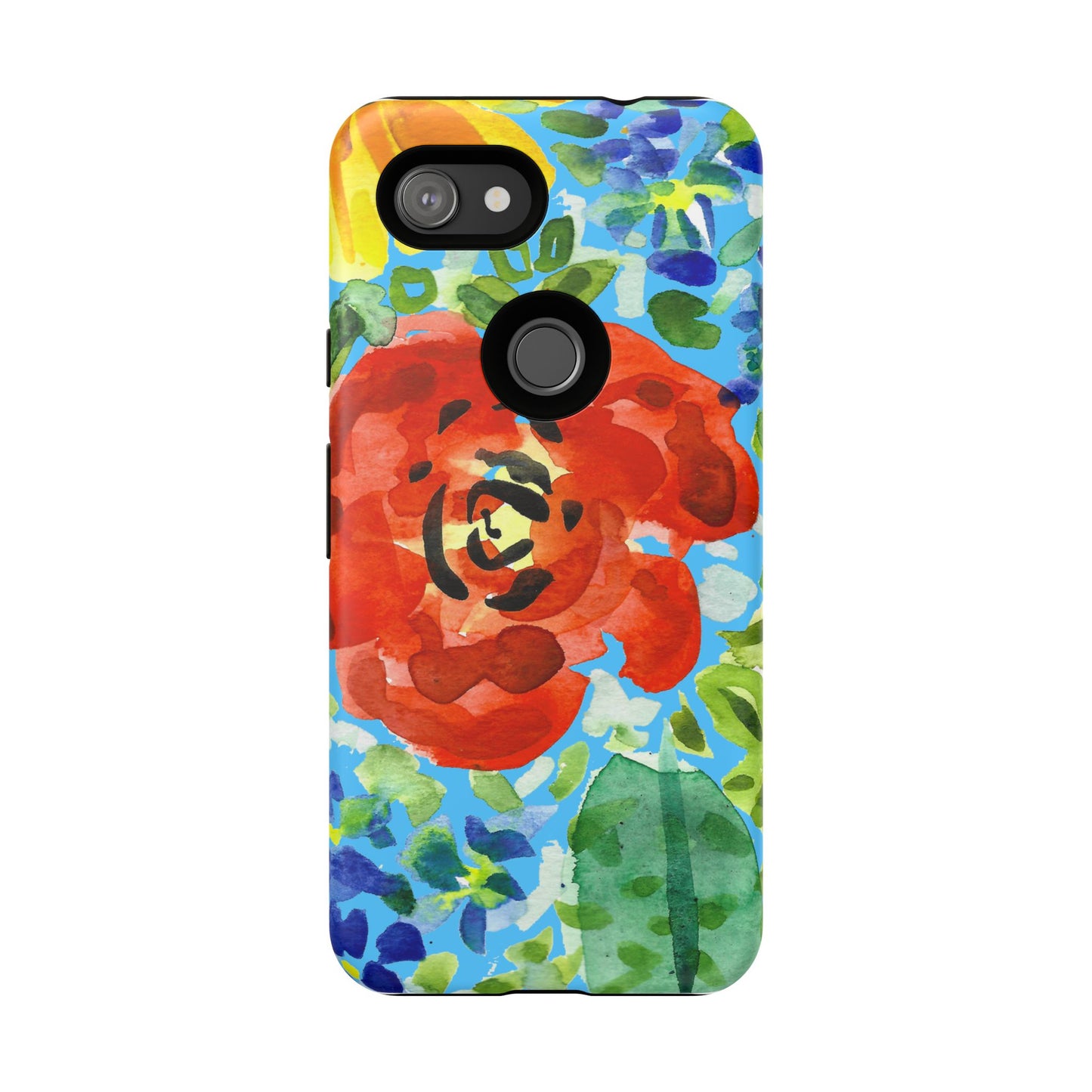 Vibrant Floral Phone Case - Tough Cases with Colorful Rose Design