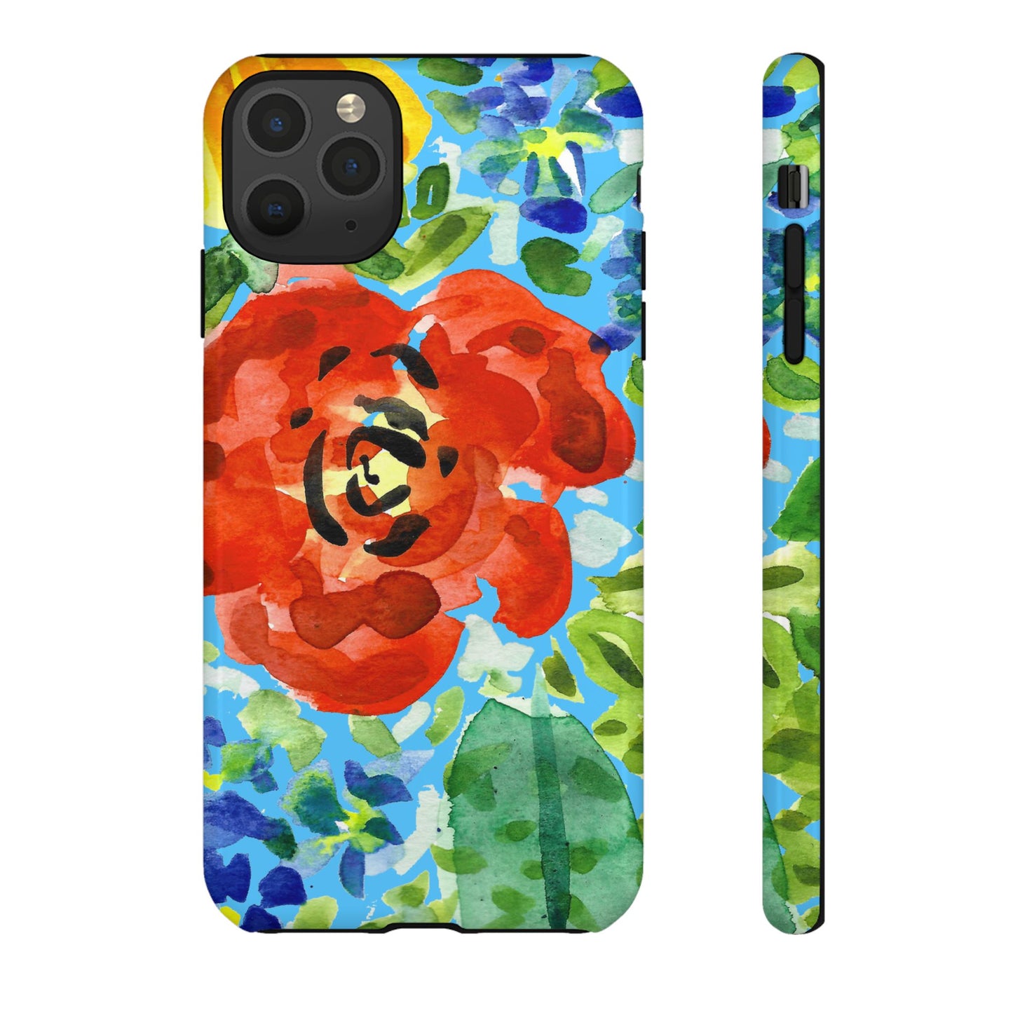 Vibrant Floral Phone Case - Tough Cases with Colorful Rose Design