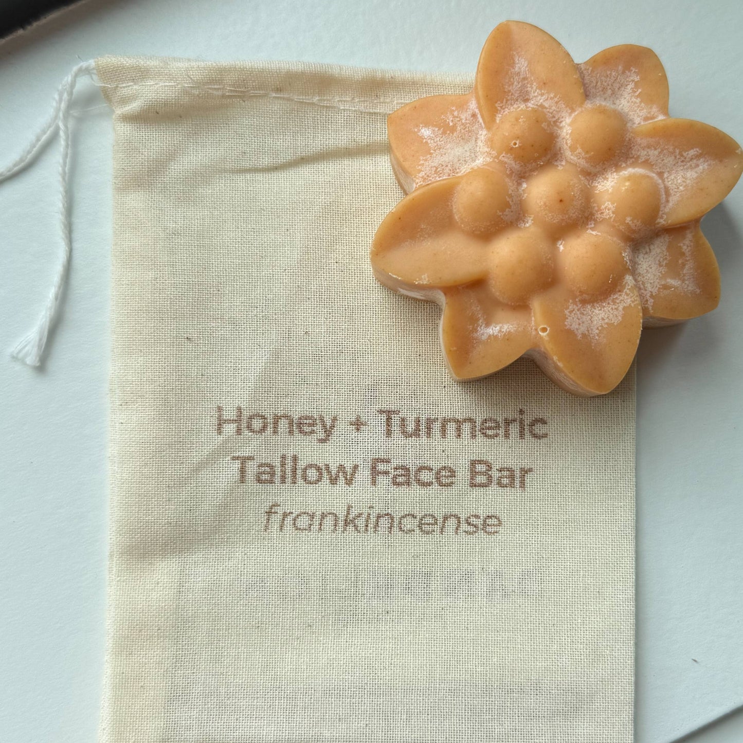Honey Turmeric Tallow Face Bar Soap with Frankincense