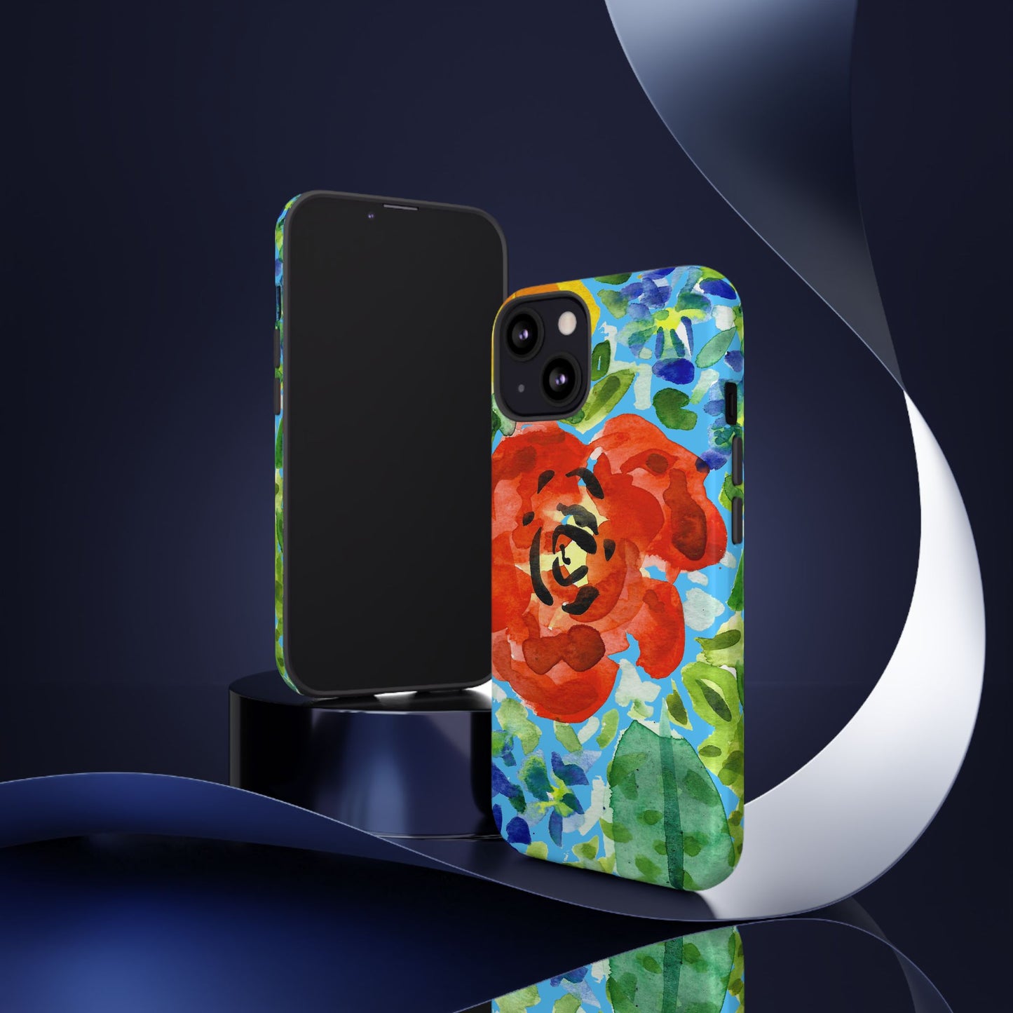Vibrant Floral Phone Case - Tough Cases with Colorful Rose Design