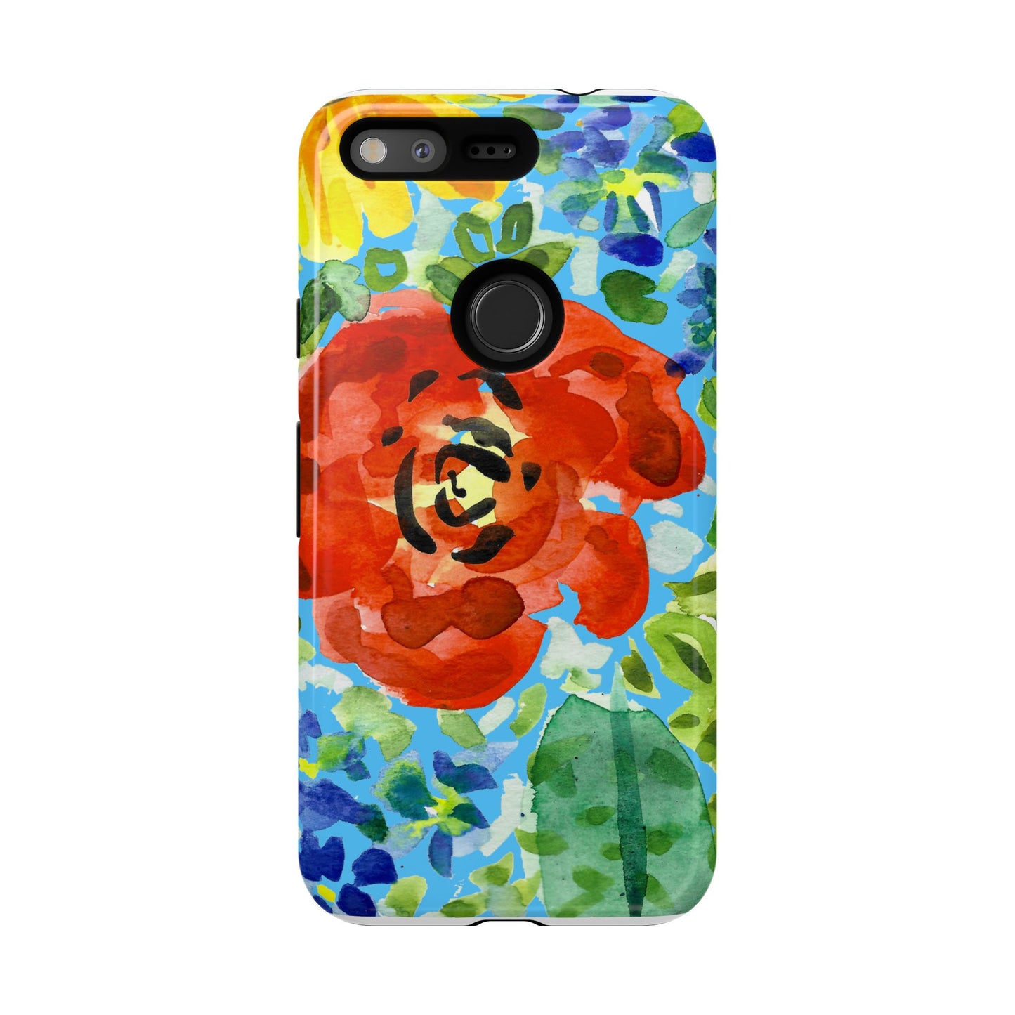Vibrant Floral Phone Case - Tough Cases with Colorful Rose Design