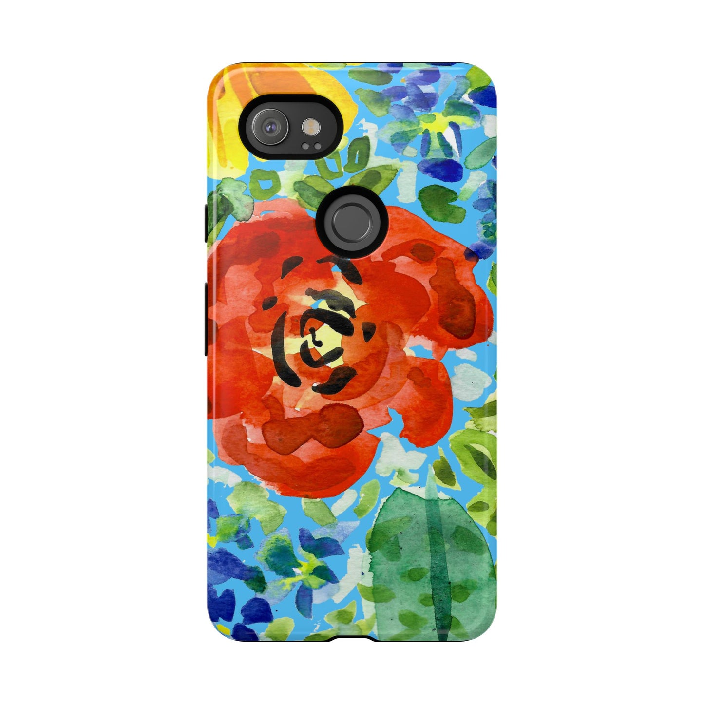 Vibrant Floral Phone Case - Tough Cases with Colorful Rose Design
