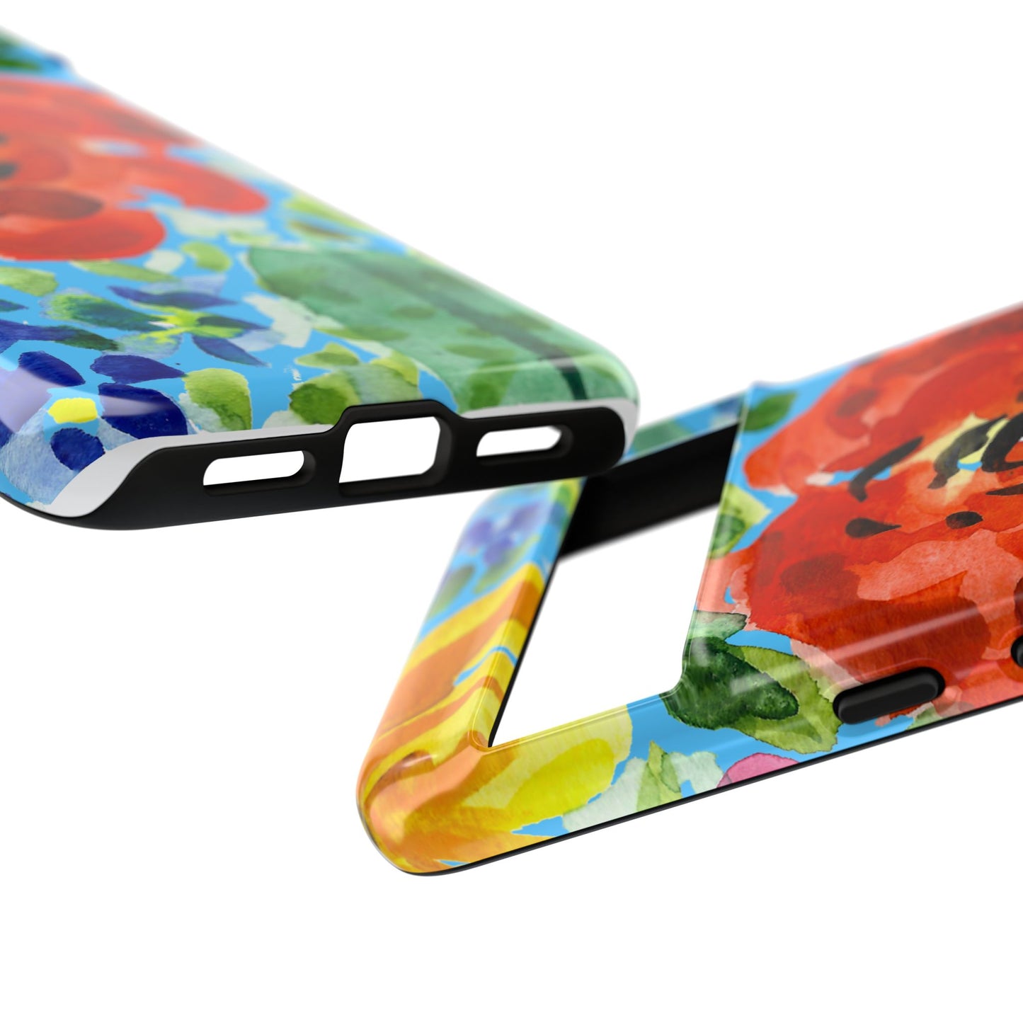 Vibrant Floral Phone Case - Tough Cases with Colorful Rose Design