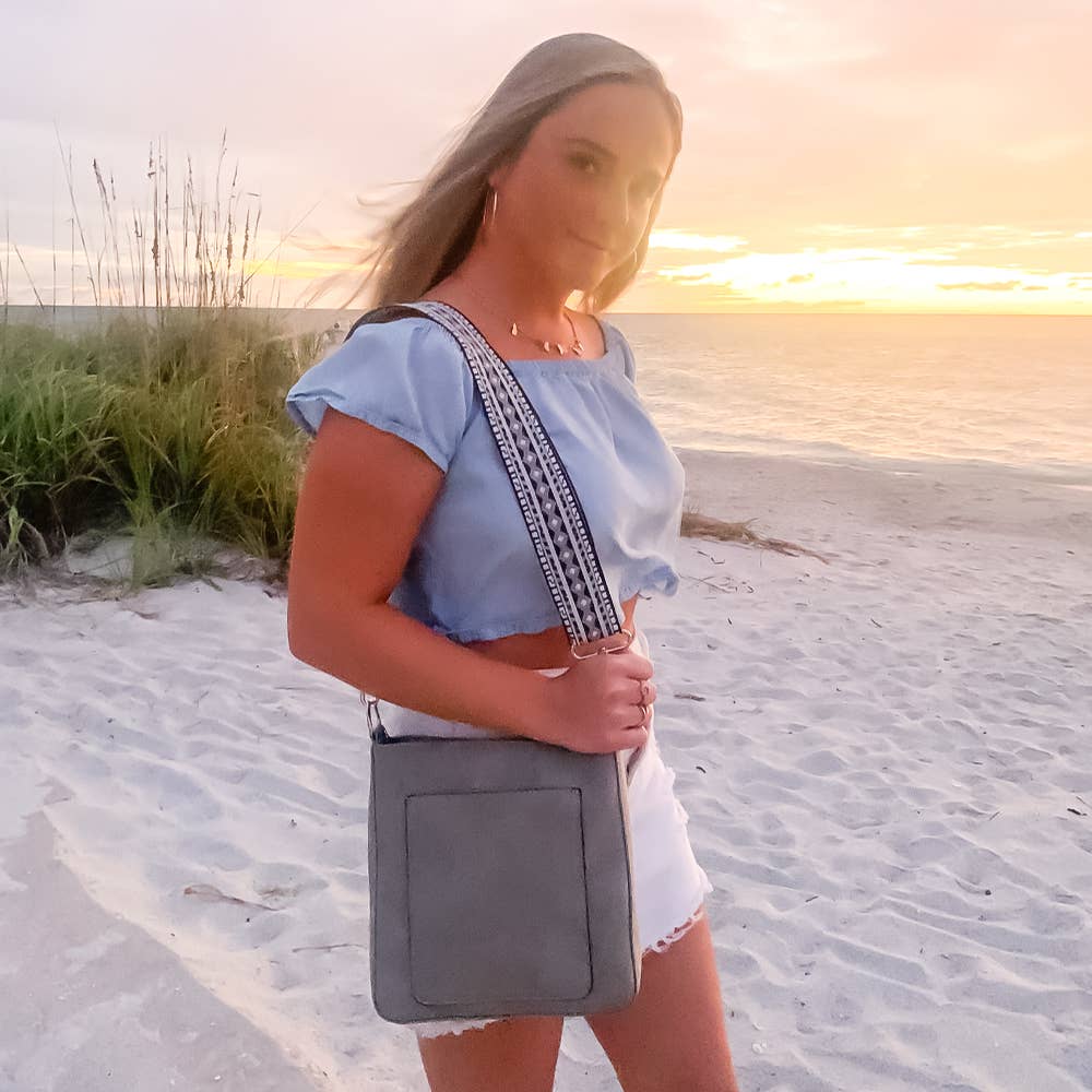 "May" Suede Vegan Leather Crossbody