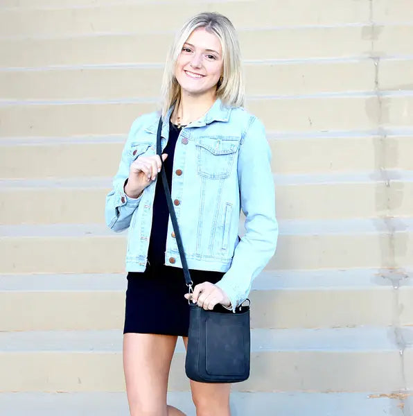 "Ashley" Suede Vegan Leather Crossbody