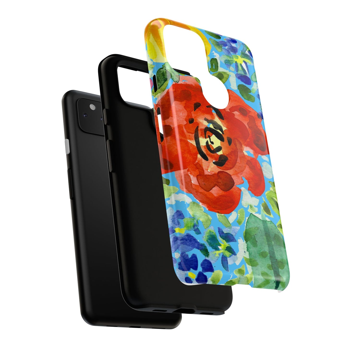 Vibrant Floral Phone Case - Tough Cases with Colorful Rose Design