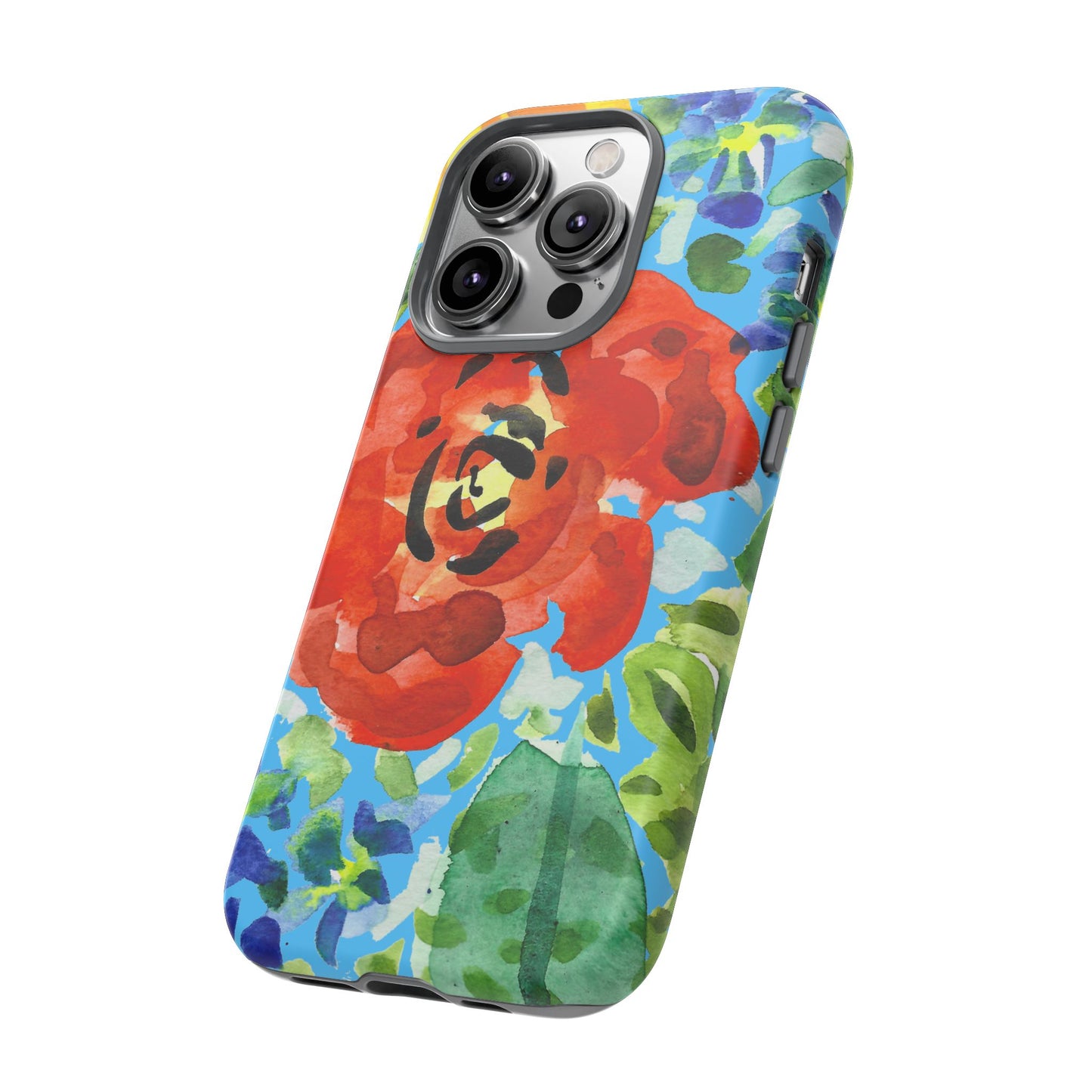 Vibrant Floral Phone Case - Tough Cases with Colorful Rose Design