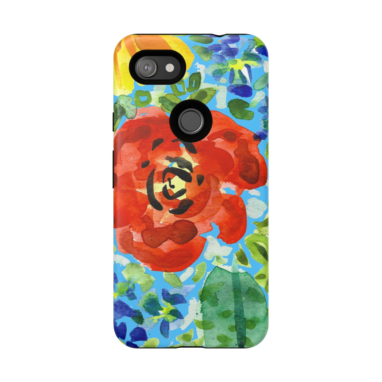 Vibrant Floral Phone Case - Tough Cases with Colorful Rose Design