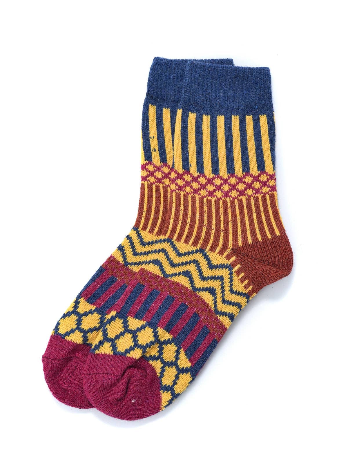 Rufia - 5 Pairs Bohemian Wool-Blend Socks Set - Brights