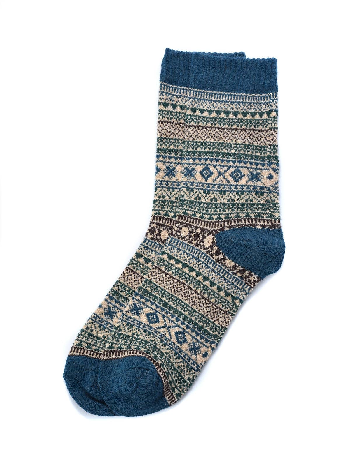 Rufia - 5 Pairs Unisex Bohemian Wool Blend Socks