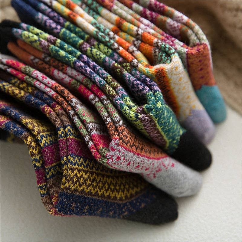 Boho Style Socks, 5 Pairs