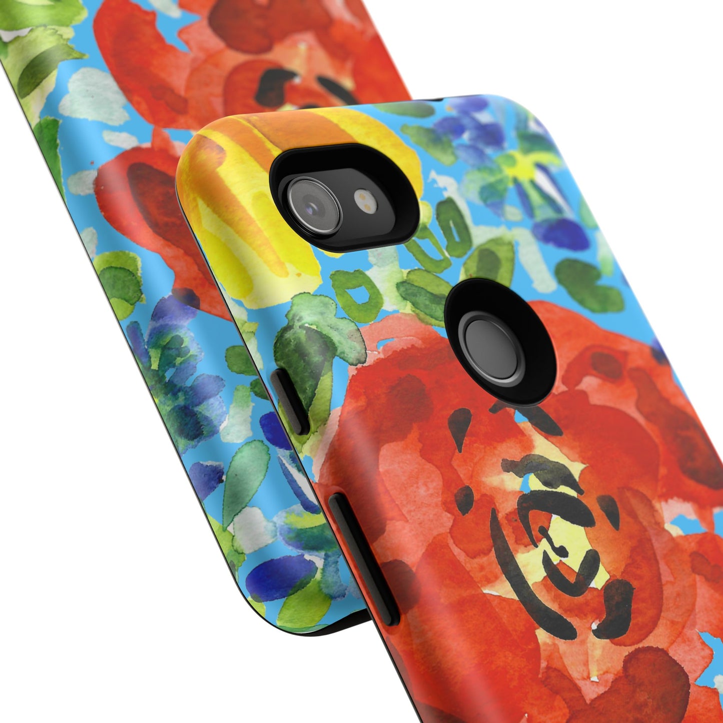 Vibrant Floral Phone Case - Tough Cases with Colorful Rose Design