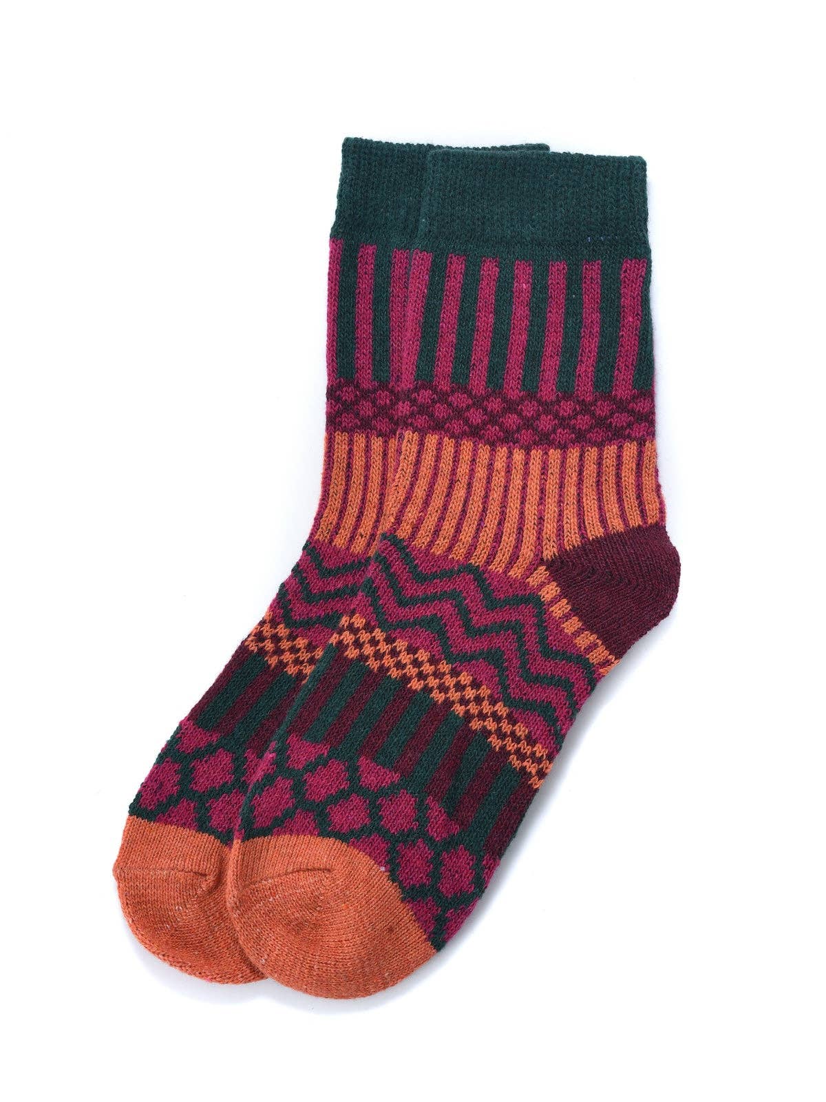 Rufia - 5 Pairs Bohemian Wool-Blend Socks Set - Brights