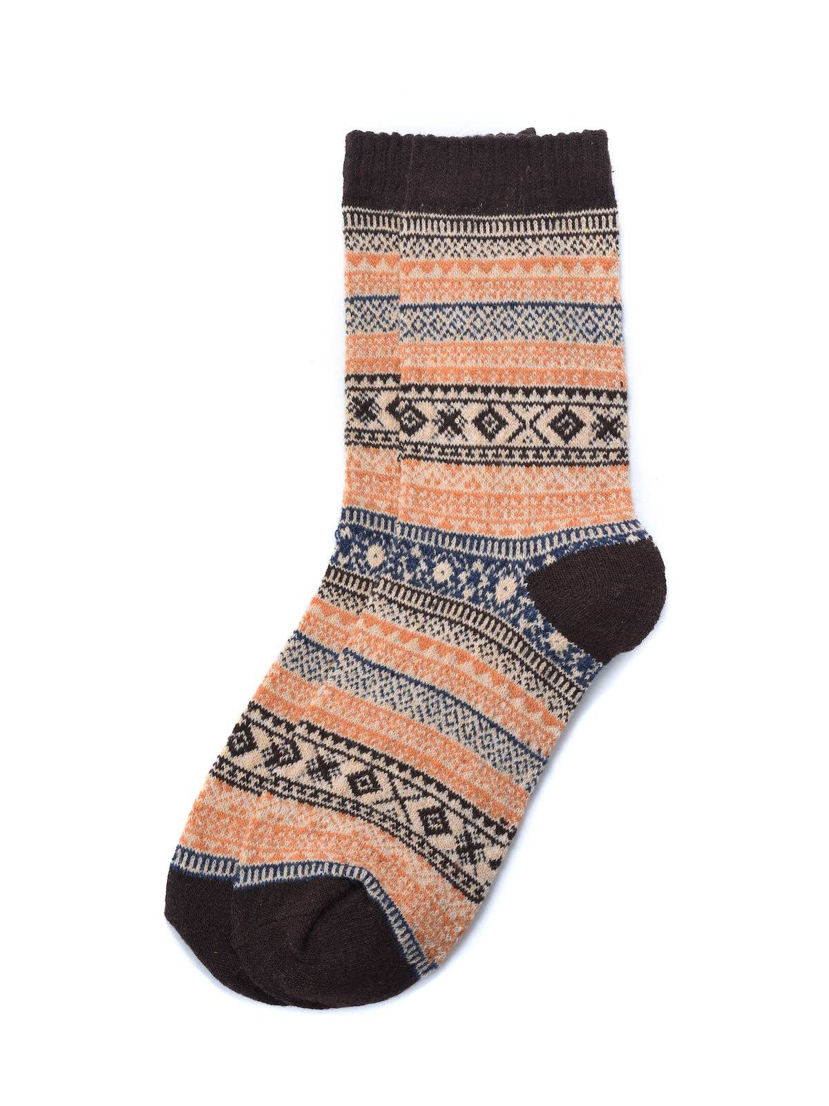 Rufia - 5 Pairs Unisex Bohemian Wool Blend Socks