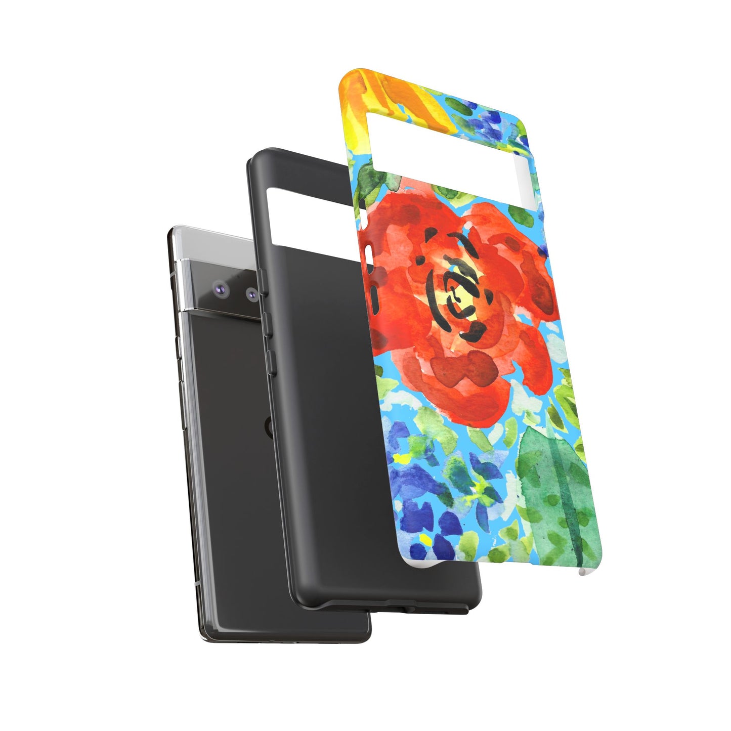 Vibrant Floral Phone Case - Tough Cases with Colorful Rose Design