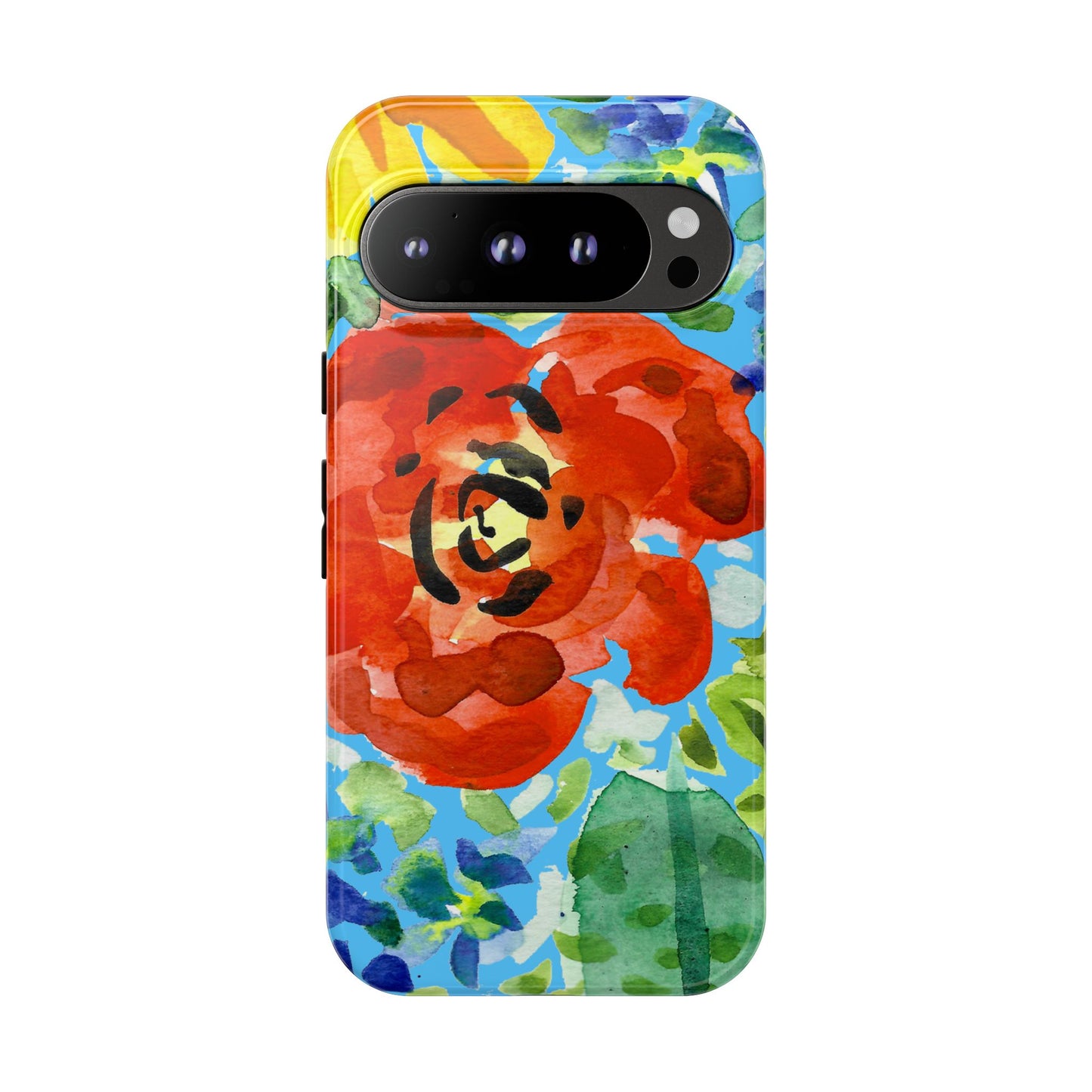 Vibrant Floral Phone Case - Tough Cases with Colorful Rose Design