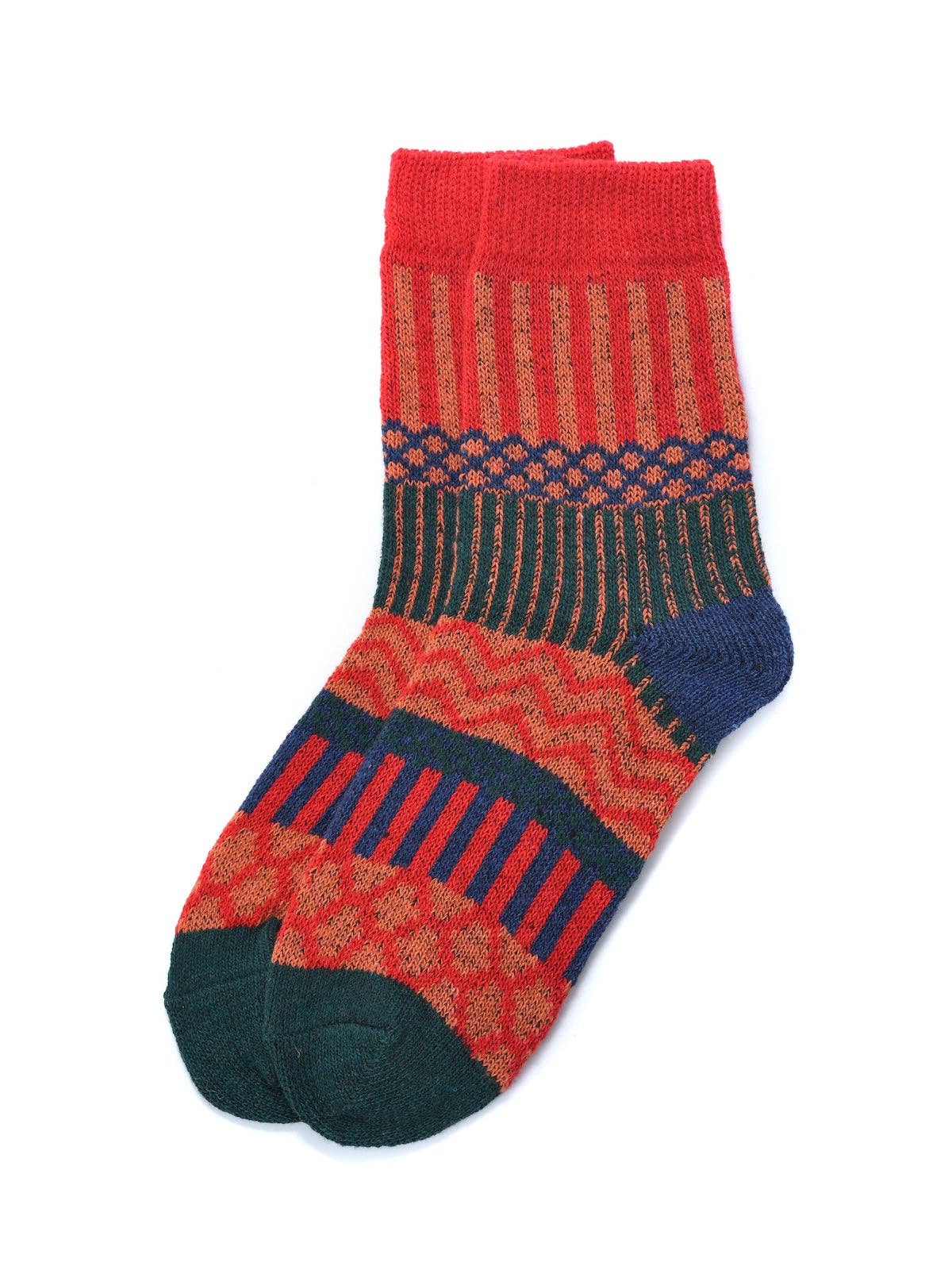 Rufia - 5 Pairs Bohemian Wool-Blend Socks Set - Brights