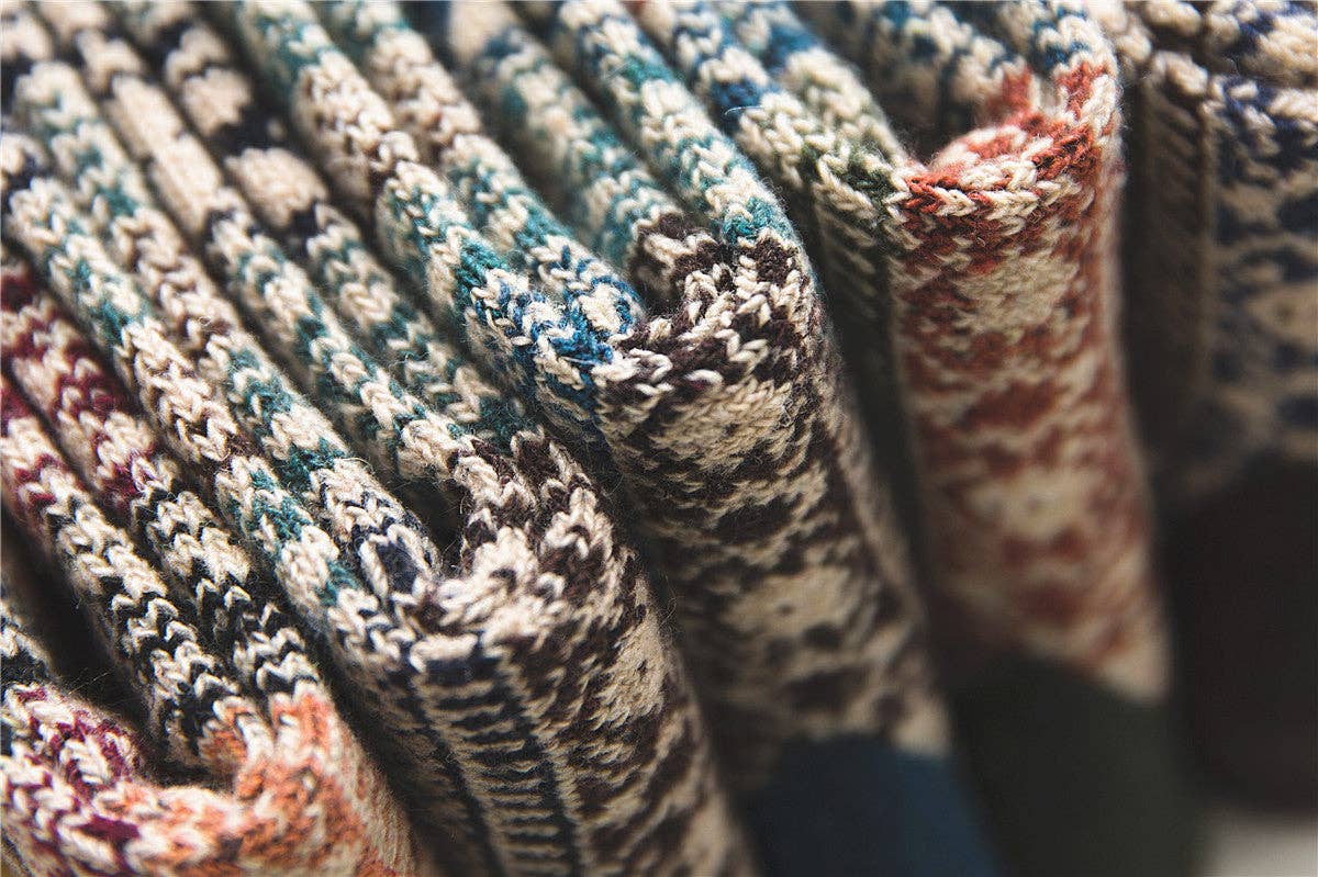 Rufia - 5 Pairs Unisex Bohemian Wool Blend Socks