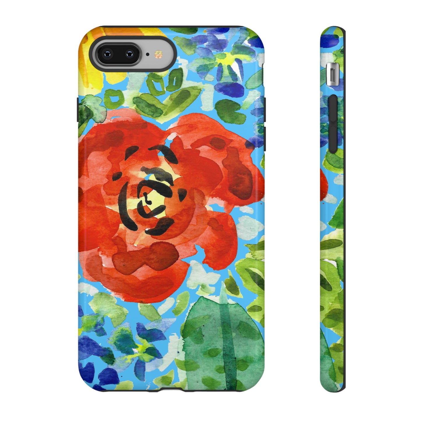 Vibrant Floral Phone Case - Tough Cases with Colorful Rose Design