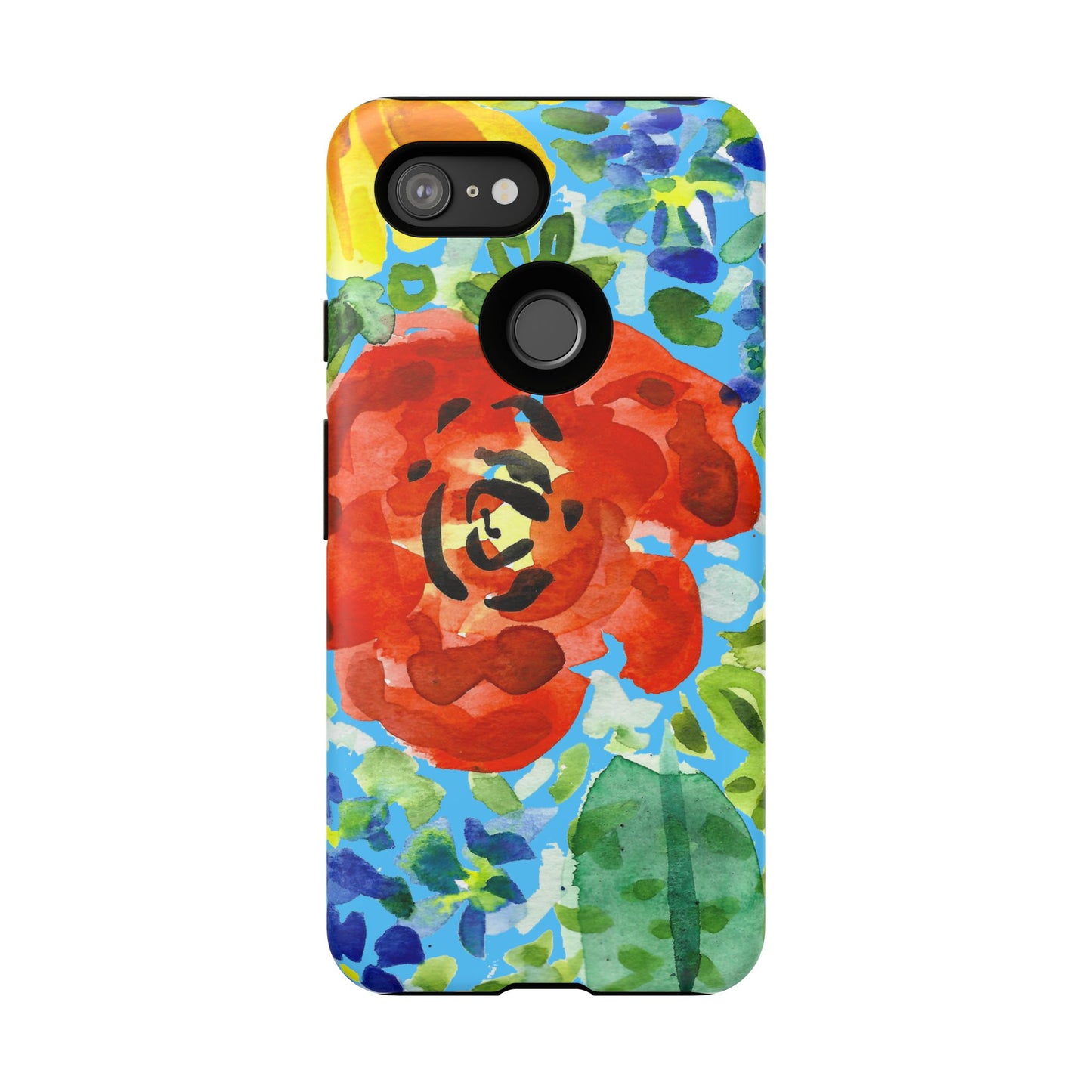 Vibrant Floral Phone Case - Tough Cases with Colorful Rose Design