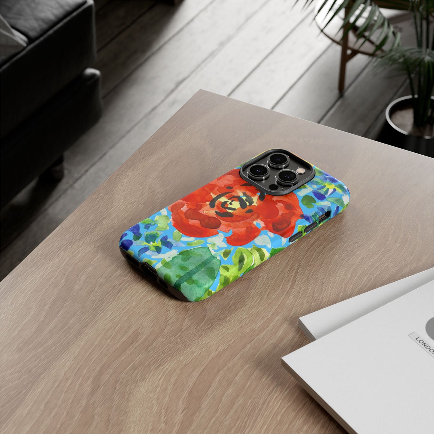 Vibrant Floral Phone Case - Tough Cases with Colorful Rose Design