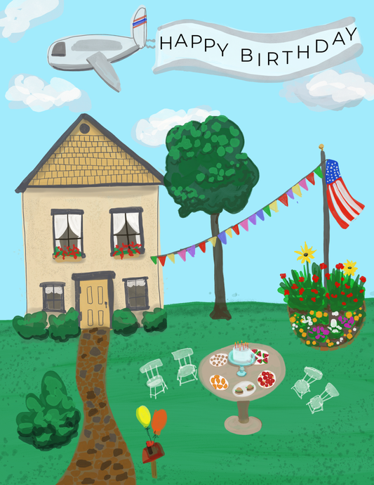 Back Yard Birthday Party Birthday Card