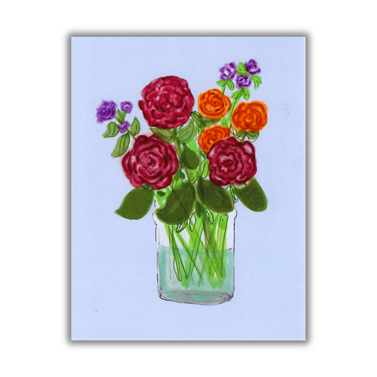 Bouquet in Glass Jar Note Card