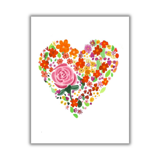 Floral Heart Note Card