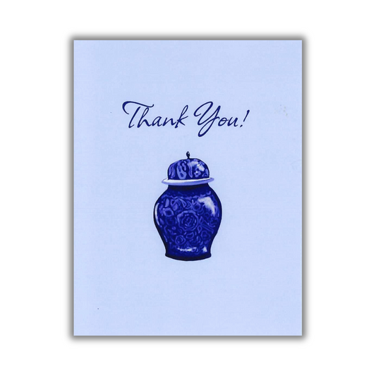 Blue and White Ginger Jar Thank You Note Card