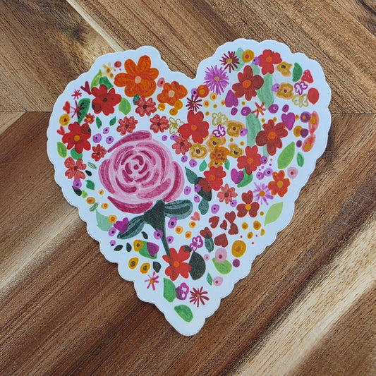 Big Floral Heart Sticker