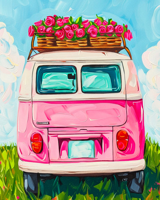 "Little Pink Bus" Acrylic Painting Class - Jan. 31, 10:30-12:30