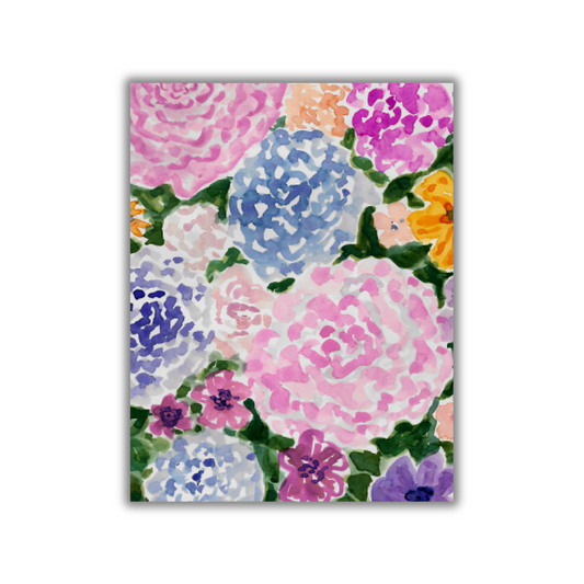 Watercolor Garden Note Card in Pink