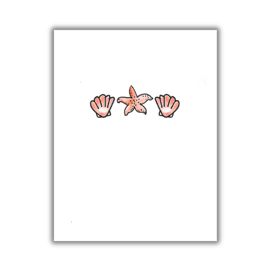 Pink Seashells Watercolor Note Card
