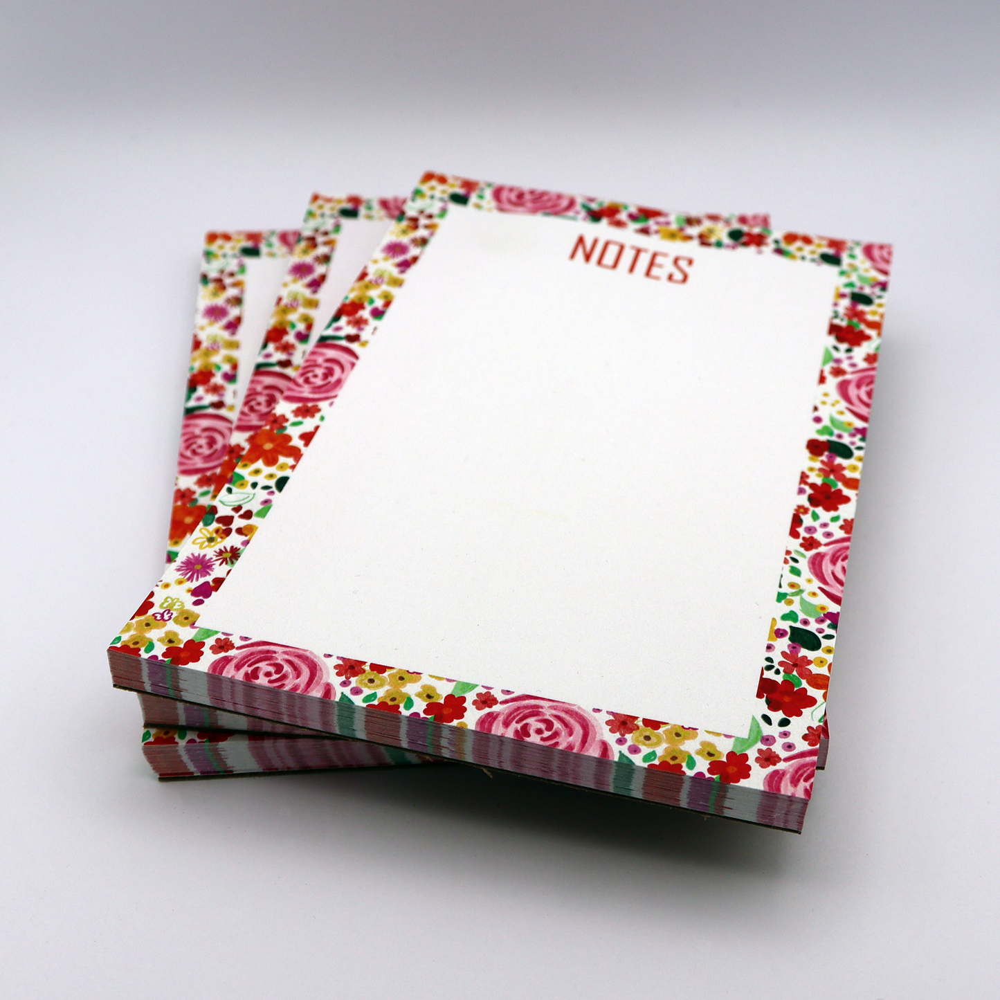 Red Floral Memo Pads, 4x6"