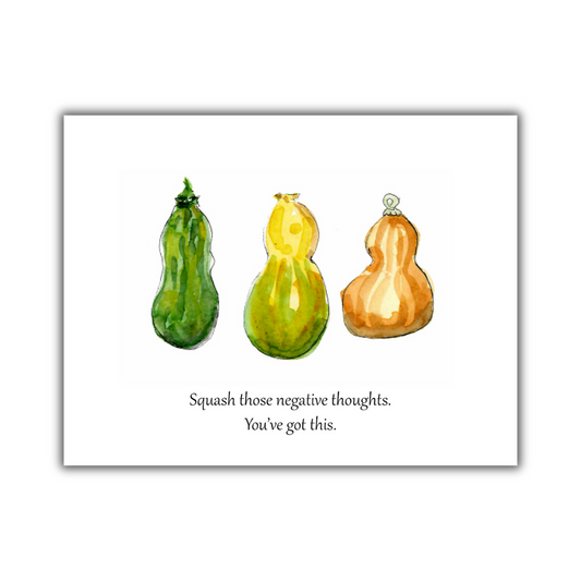 Squash Those Negative Thoughts Note Card