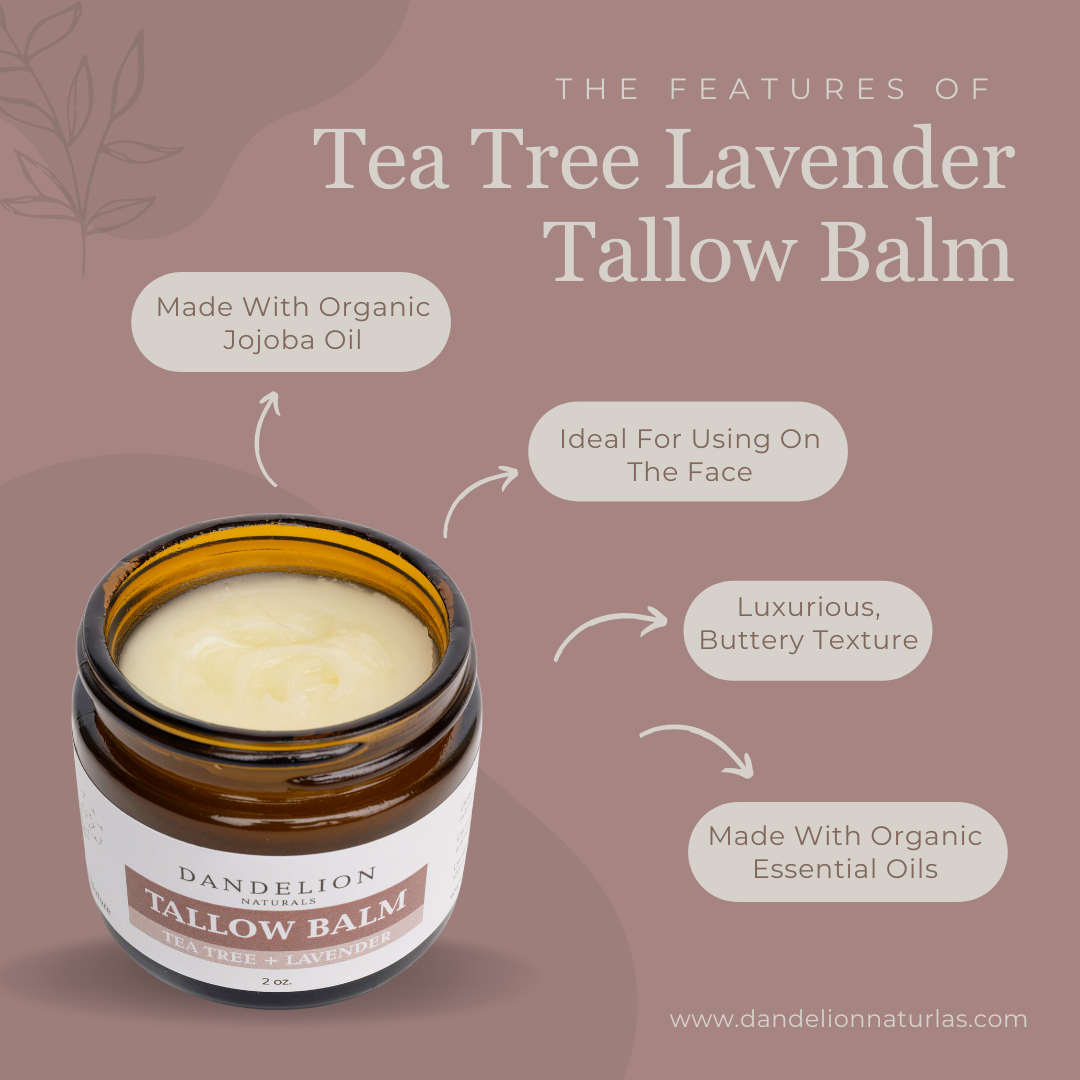Tallow Balm with Organic Jojoba, Tea Tree & Lavender Oils