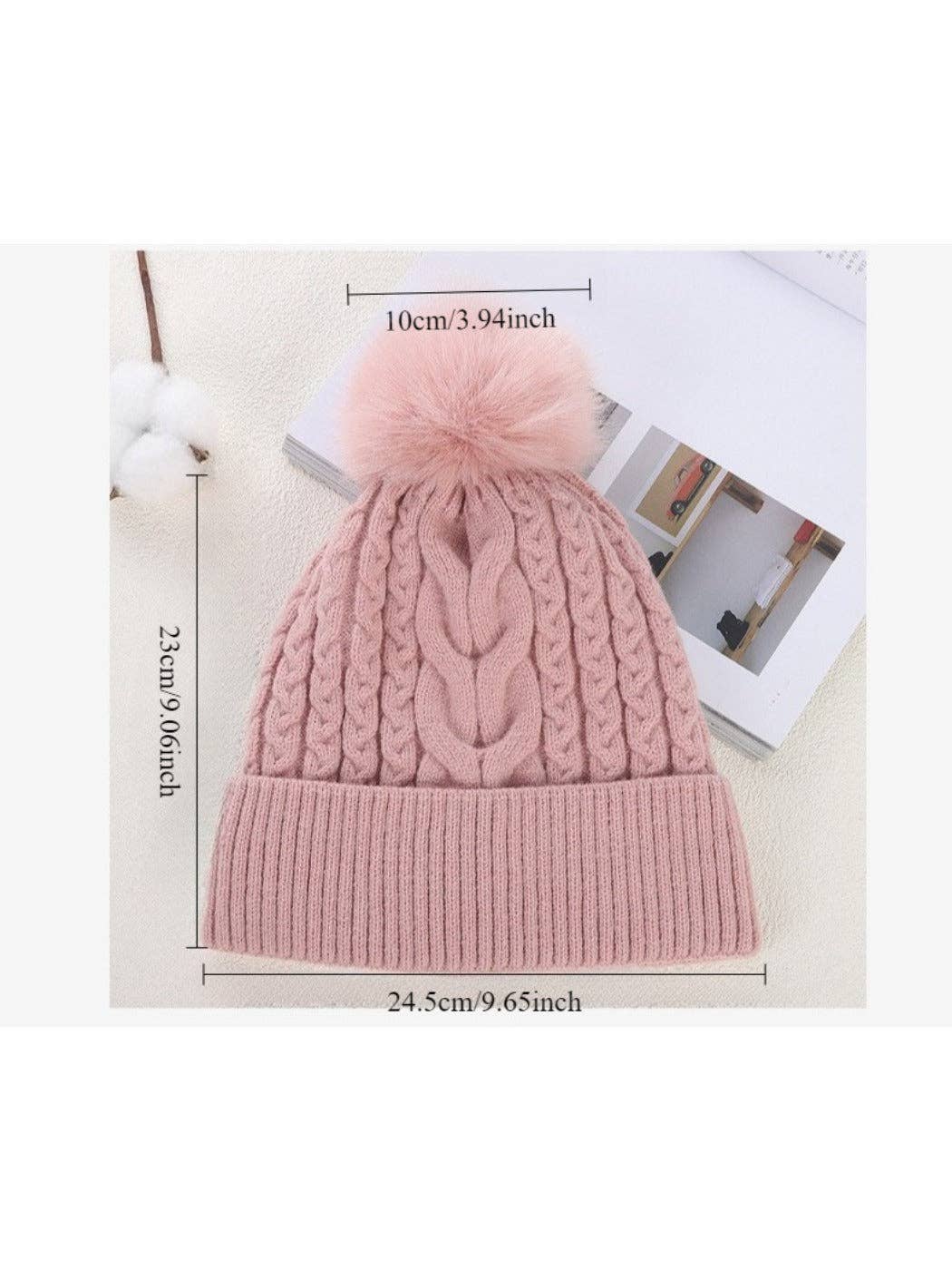 Haila - Women's Double Layer Beanie with Pom Pom