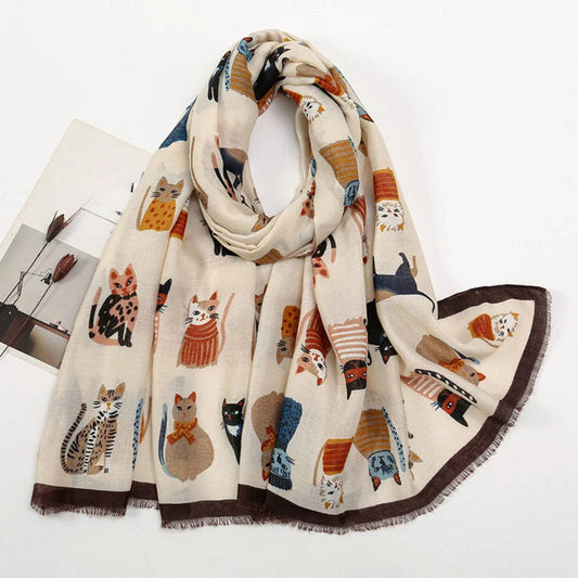 Scarvii - Cute Cat Pattern Scarf