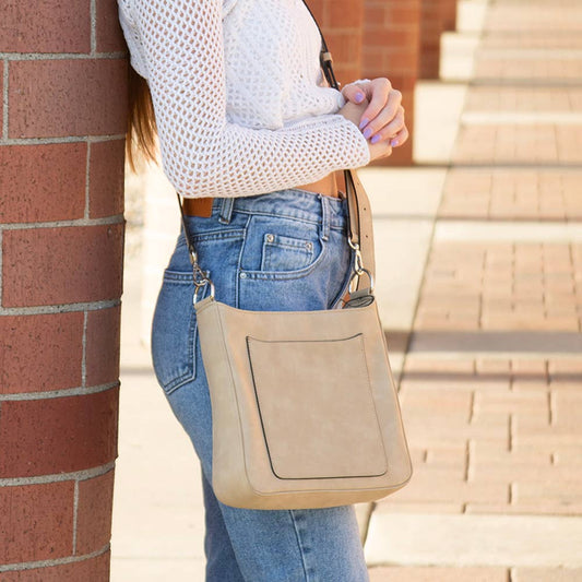 "May" Suede Vegan Leather Crossbody