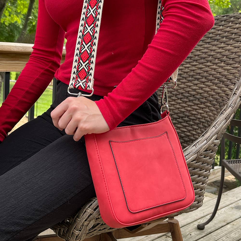 "Ashley" Suede Vegan Leather Crossbody